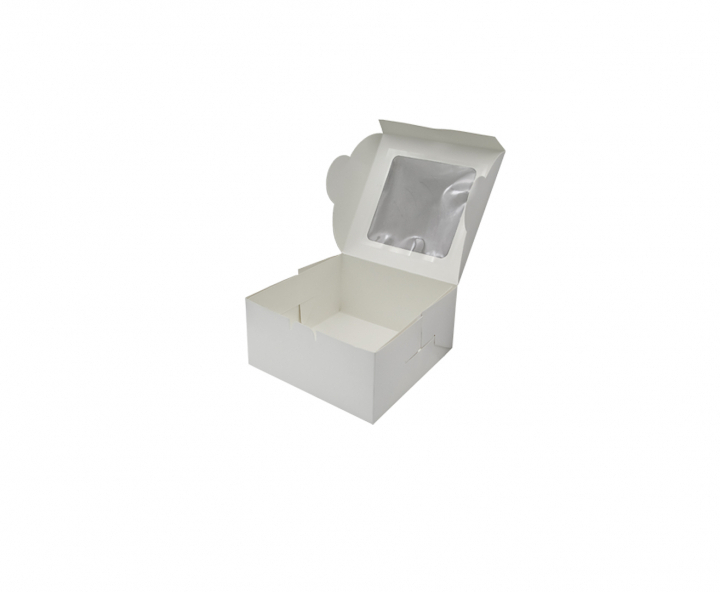 CAJA CARTON BLANCO C/VISOR 16X16X8CM
